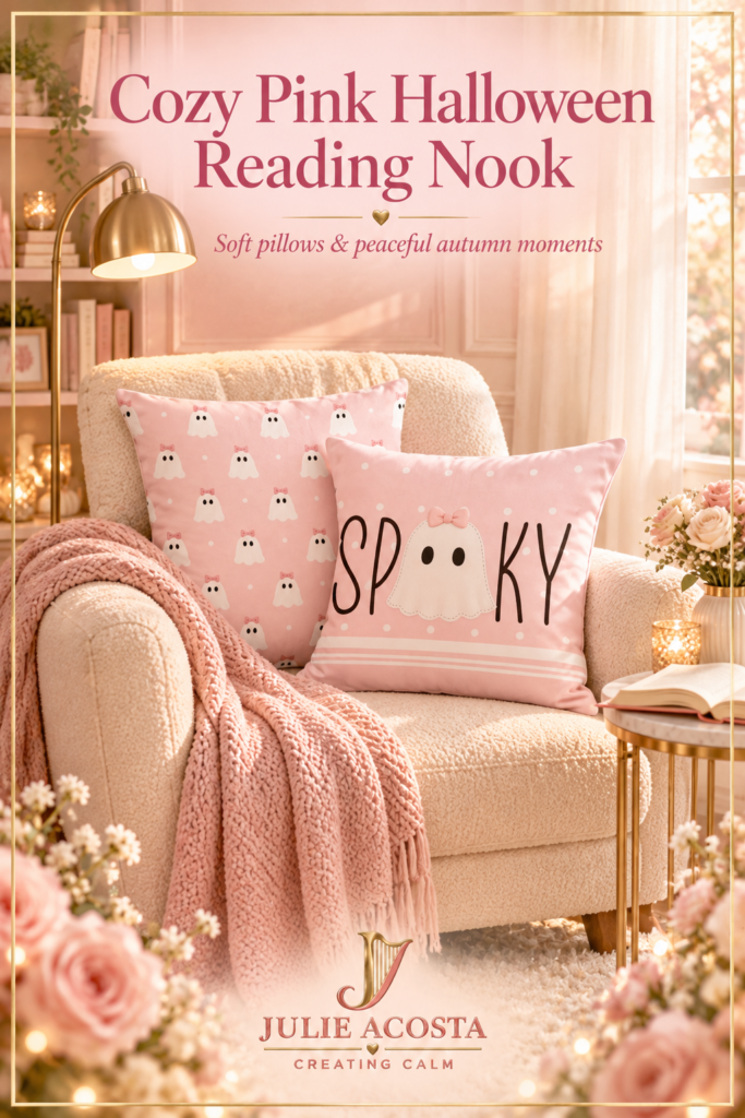 cozy pink halloween reading nook (1)